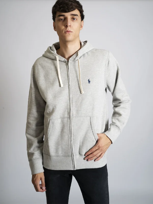 High Street Fashion Felpa con Zip e Cappuccio Grigio