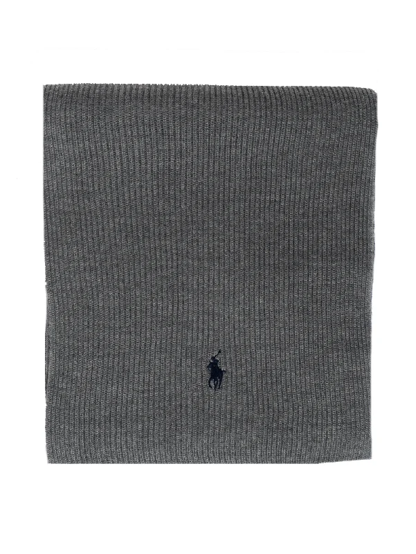 Elegant Design Sciarpa con Lavorazione a Coste Grigio