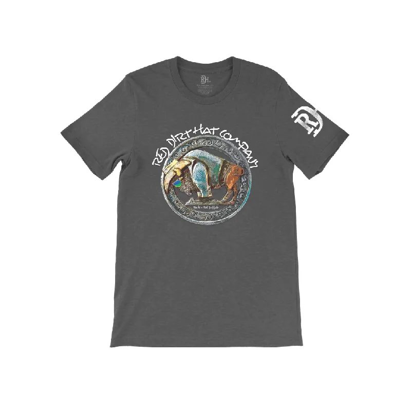 Weekend Wear Red Dirt Hat Co. "Rock n' Roll Buffalo" T-Shirt in Dark Grey