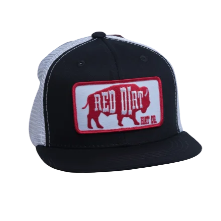 Casual Chic Wear Red Dirt Hat Co. Youth "Red Original" Cap in Black/White