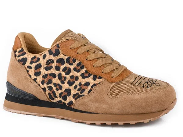 Cozy Layers Roper Women's Giddyup Retro Lace Up Jogger in Tan