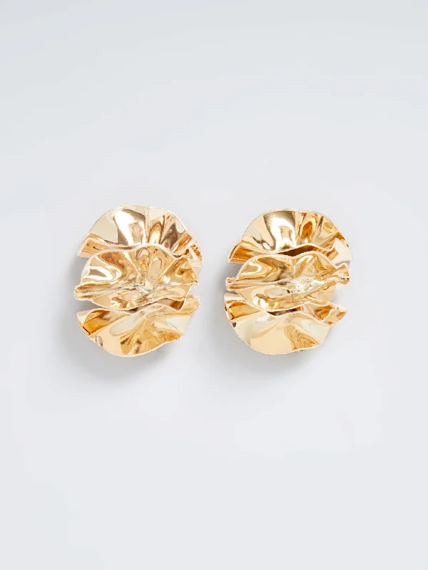 Girl Style Ruched Oversized Stud Earrings