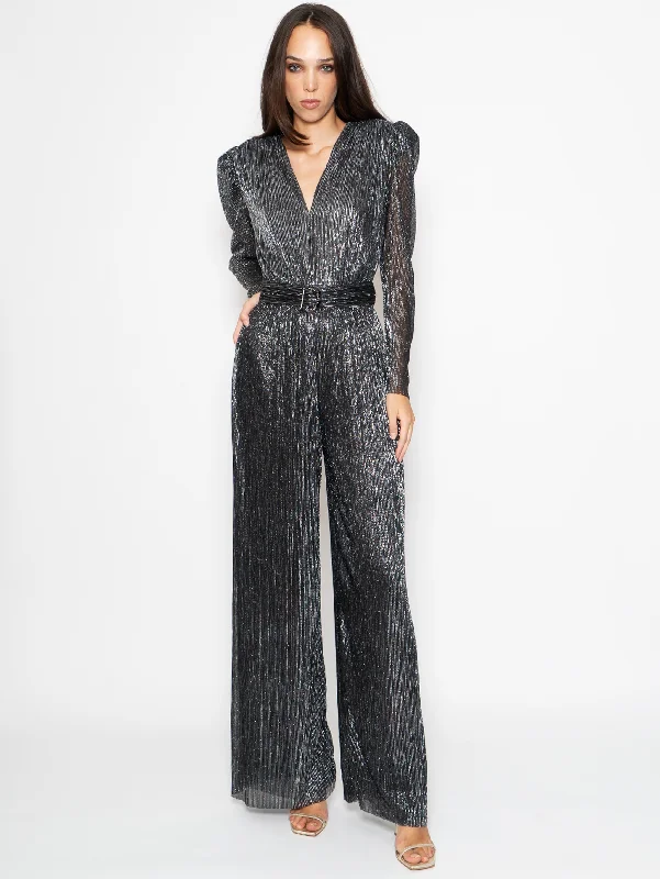Urban Chic Tuta in Lurex Plissé Nero