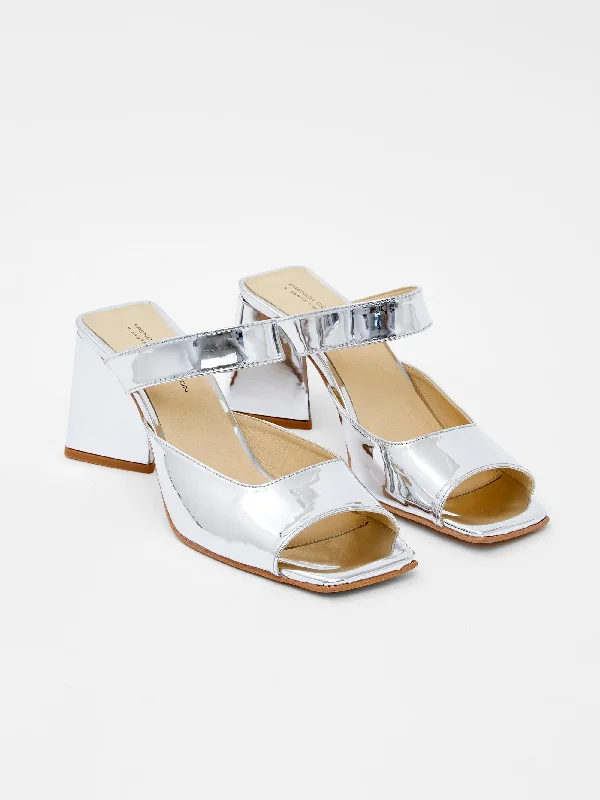 Cozy Pants Sadie Mirror Metallic Heels
