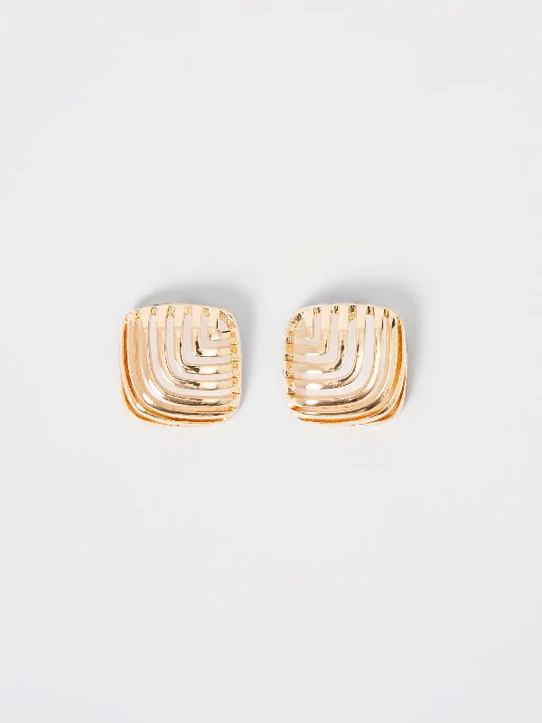 Simple Style Square Design Stud Earrings
