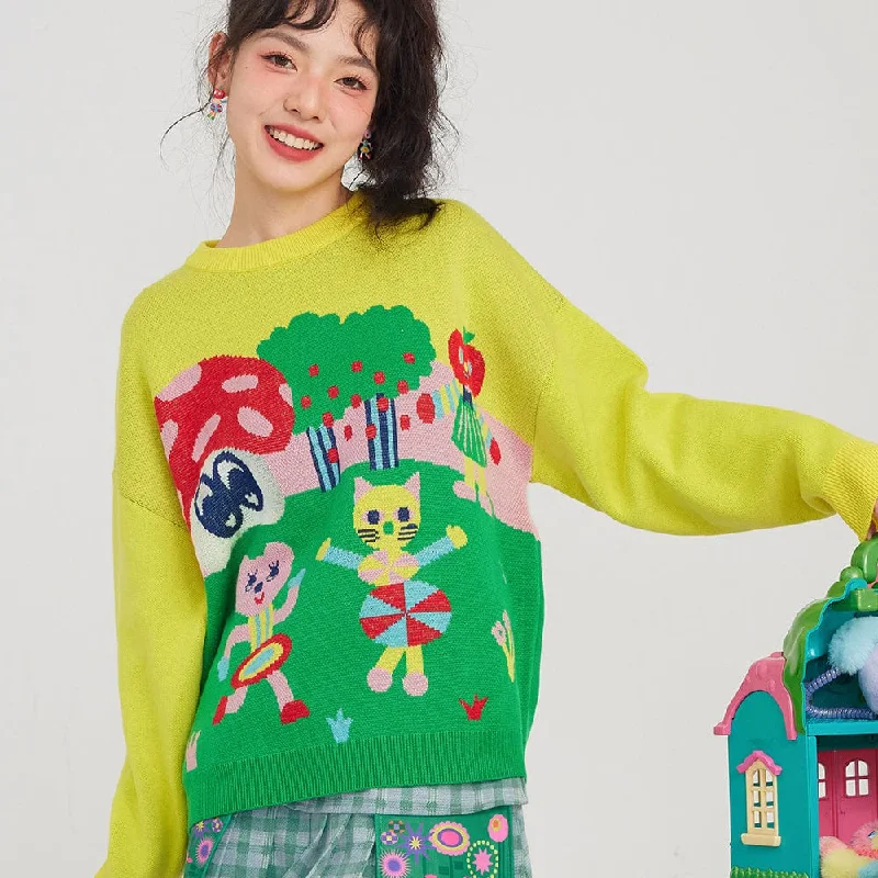 Urban Comfort Women's Cartoon Knitted Sweater