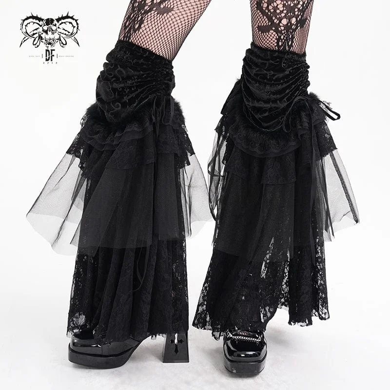 Effortless Looks Women's Gothic Floral Lace Mesh Leg Warmers