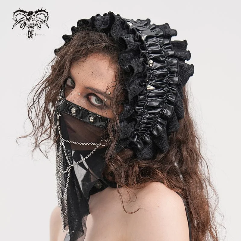 Easy Chic Wear Women's Gothic Strap Ruffled Mesh Hair Accessories