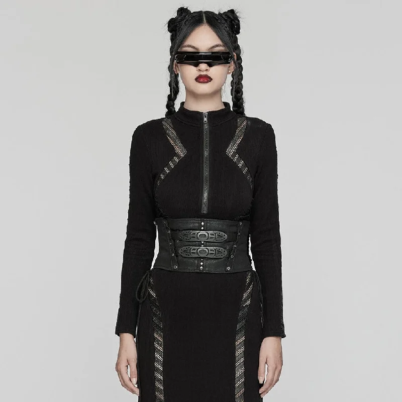 Party Wear Women's Punk Buckles Lace-up Underbust Corset