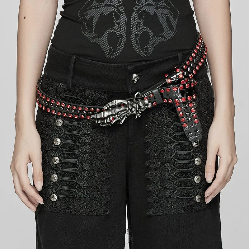 European And American Style Women's Punk Studded Skeleton Belt
