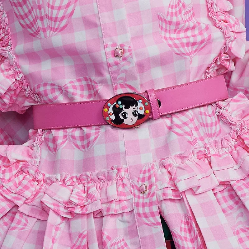 Soft Knitwear Women's Rhinestone Girl Printed Belt