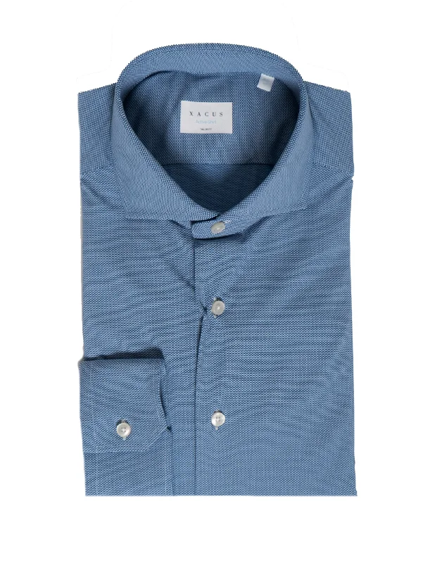 Fashion Innovation Camicia Active Microfantasia Blu