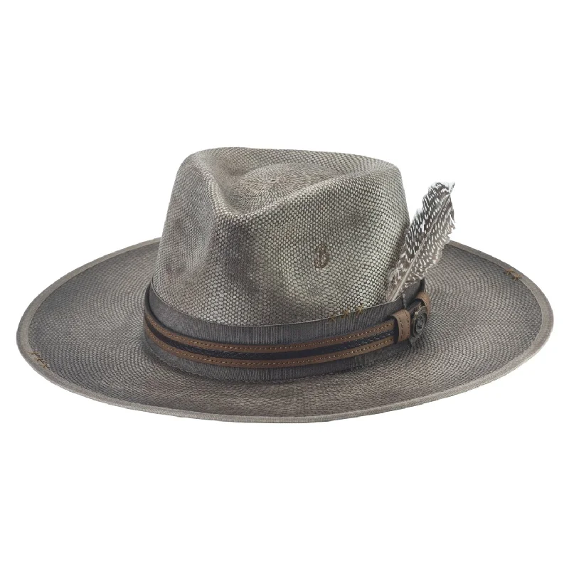 Soft And Comfortable Brittoli Women's Sonoma Black Distressed Bangora Straw Fashion Hat