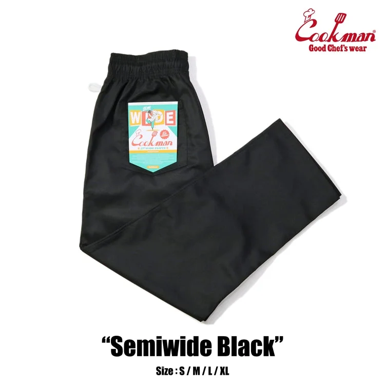 Unique Design Cookman Chef Pants Semiwide : Black