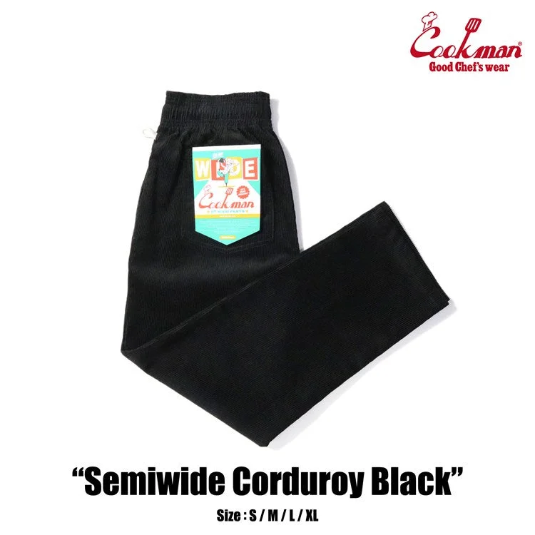 Elegant Tailoring Cookman Chef Pants Semiwide- Corduroy : Black
