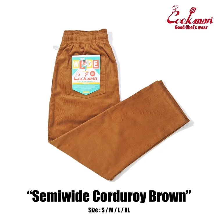 Designer Style Cookman Chef Pants Semiwide- Corduroy : Brown