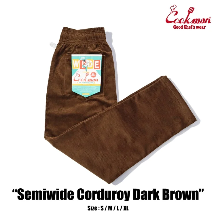 Romantic And Fresh Cookman Chef Pants Semiwide - Corduroy : Dark Brown
