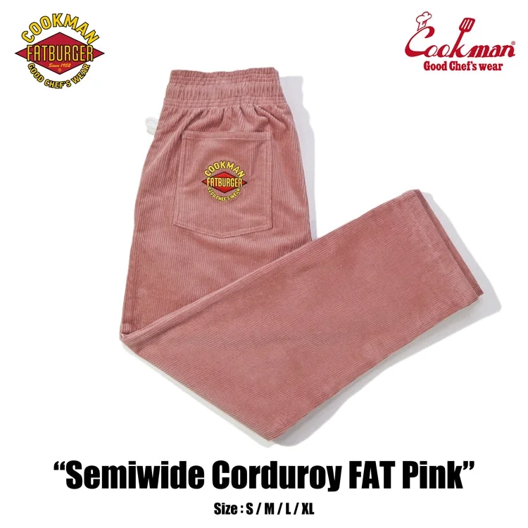Playful Style Cookman Chef Pants Semiwide- Corduroy :  FAT Pink