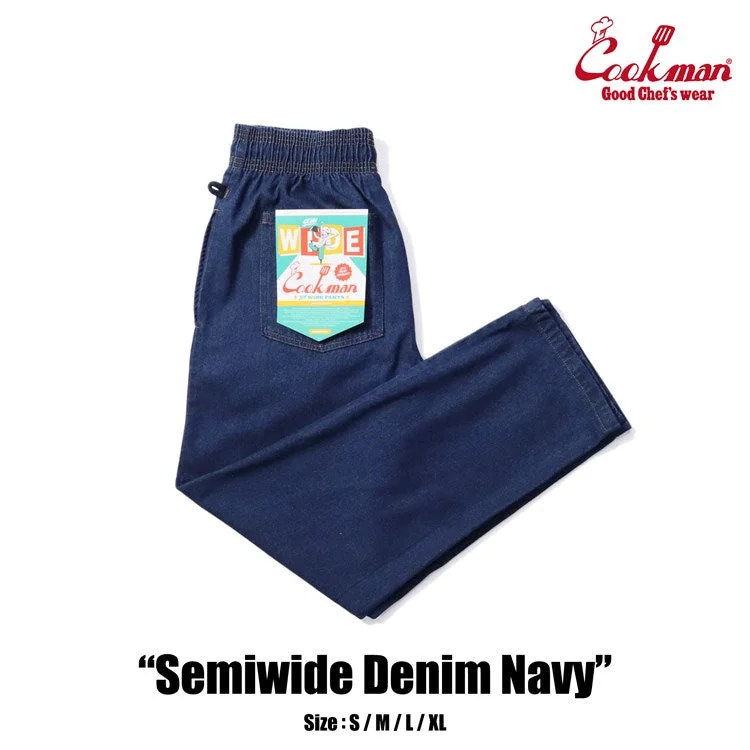 Celebrity Style Cookman Chef Pants Semiwide- Denim : Navy