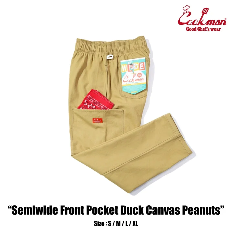 Soft Relaxation Wear Cookman Chef Pants Semiwide - Front Pocket Duck Canvas : Peanuts