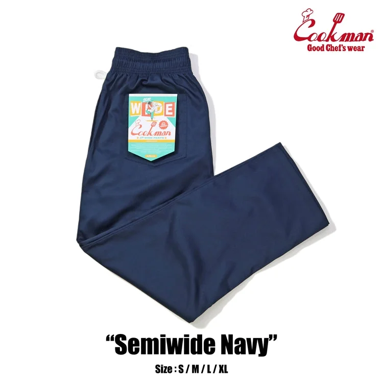 French Style Cookman Chef Pants Semiwide : Navy