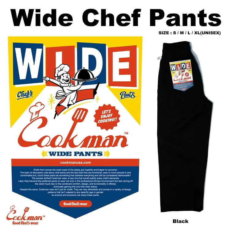 Modern Comfort Wear Cookman Wide Chef Pants - Black
