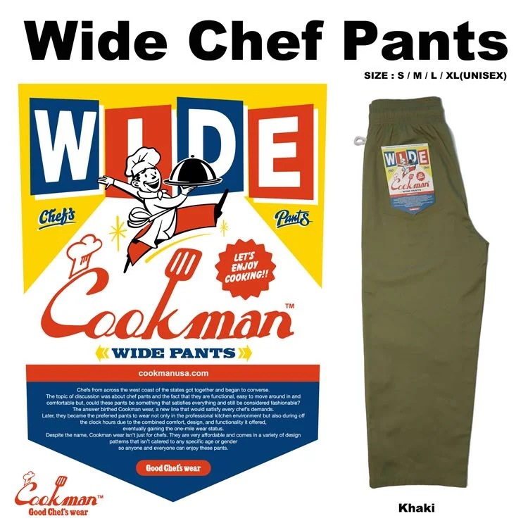 Customized Version Cookman Wide Chef Pants - Olive