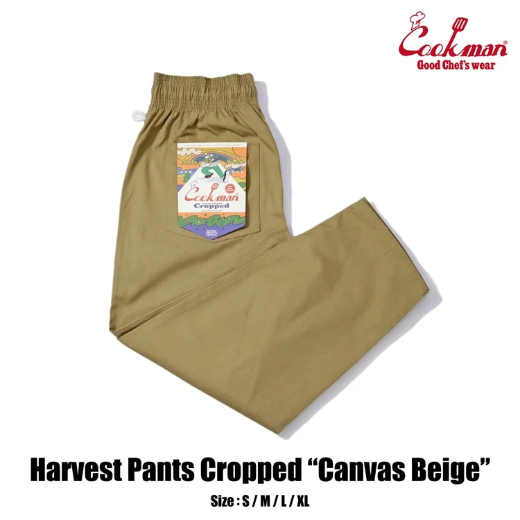 Single-shoulder Neck Design Cookman Harvest Pants Cropped Canvas - Beige