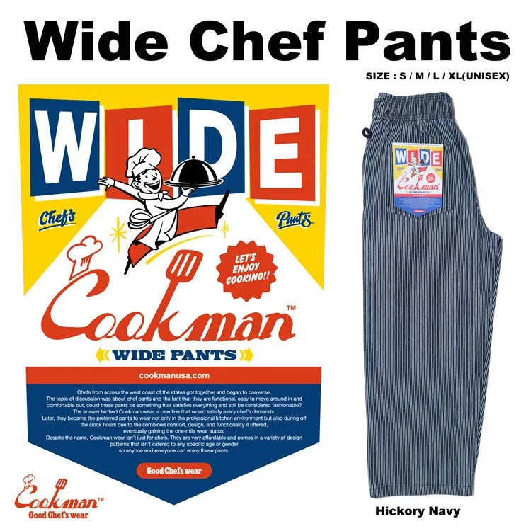 High-end Design Cookman Wide Chef Pants - Hickory : Navy