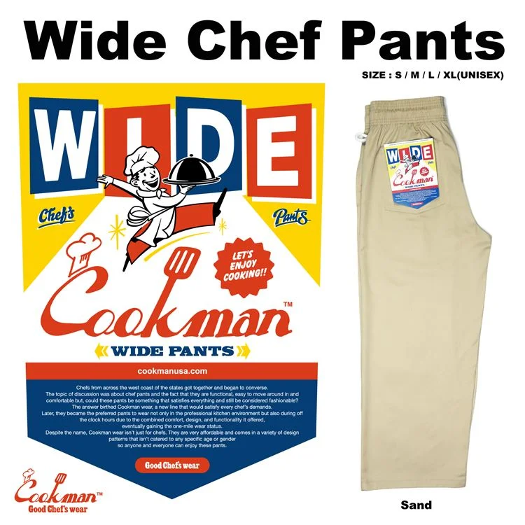 Lazy Style Cookman Wide Chef Pants - Sand