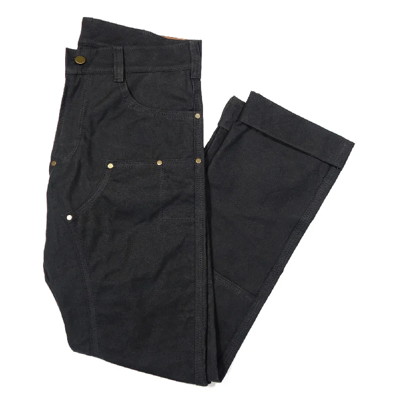 Light And Breathable GN.01 Waxed Canvas Fitted Work Pant - Black