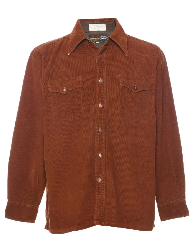 Elegant Style Coral Corduroy Shirt - L
