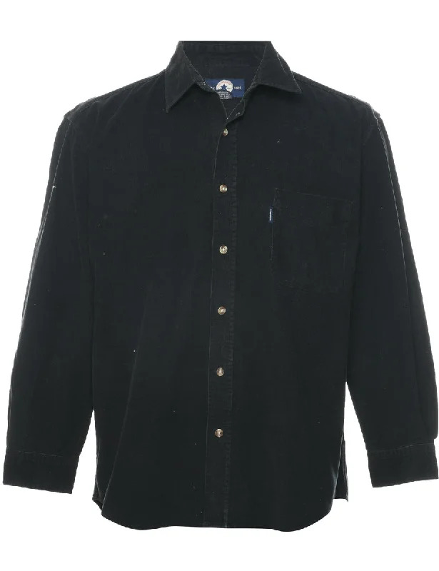 Classic Color Corduroy Black Shirt - M