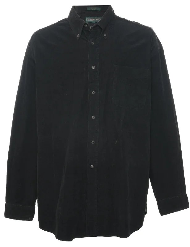 Fashionable Inner Wear Corduroy Black Shirt - XL