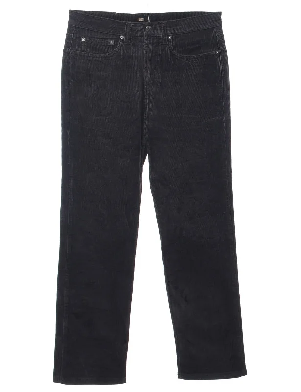 Personalized Outfit Corduroy Black Trousers - W32 L30