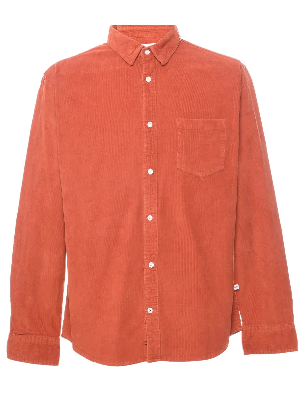 End Of The Year Corduroy Burnt Orange Shirt - XL