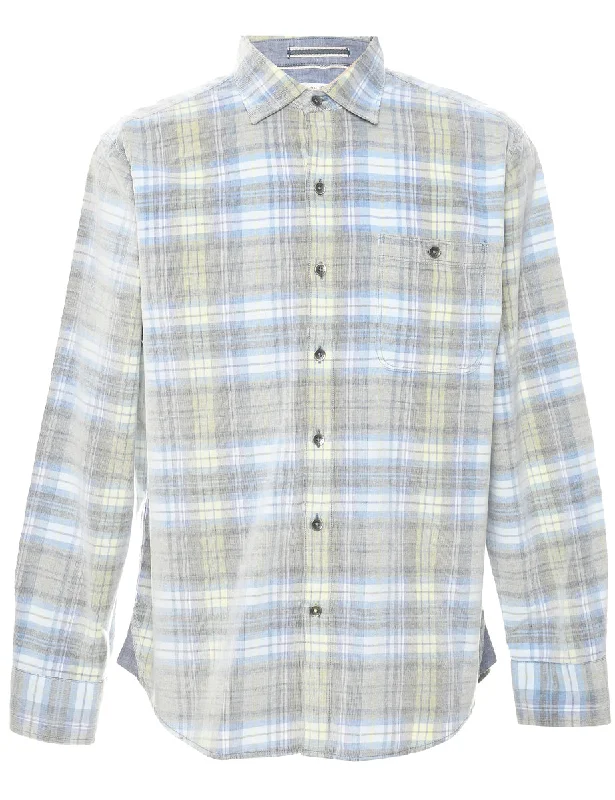 Noble And Elegant Corduroy Checked Shirt - M