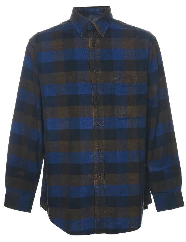 Classic Style Corduroy Checked Shirt - M