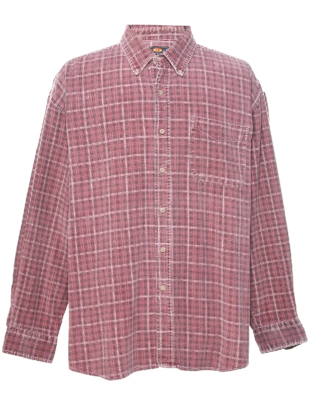 Basic Version Corduroy Checked Shirt - XL