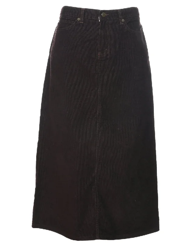 Printed Patterns Corduroy Eddie Bauer Midi Skirt - M