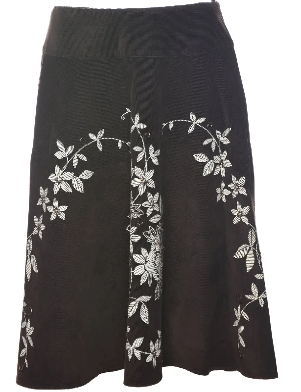 Fashion Wear Corduroy Flared Skirt - M