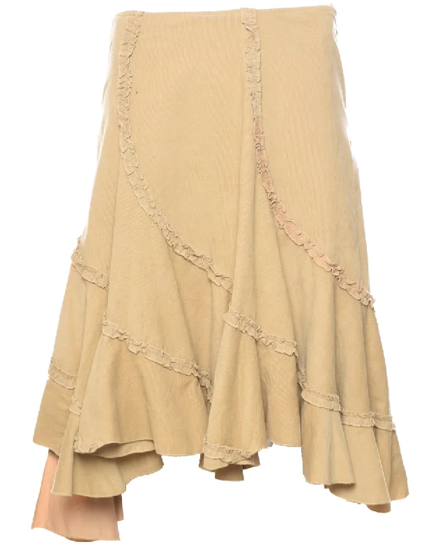 Editorial Design Corduroy Flared Skirt - M
