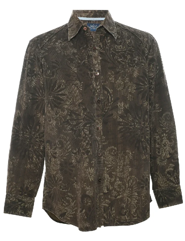 Luxury Fashion Corduroy Floral Shirt - M