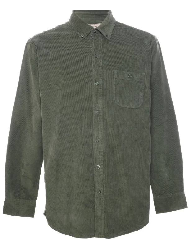 Cool Style Corduroy Green Shirt - M