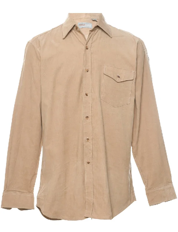 Goddess Outfit Corduroy Light Brown Shirt - S