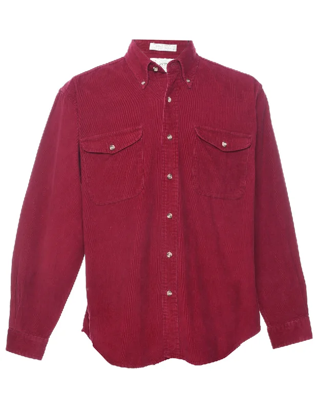 Economic Outlook Corduroy Maroon Shirt - L