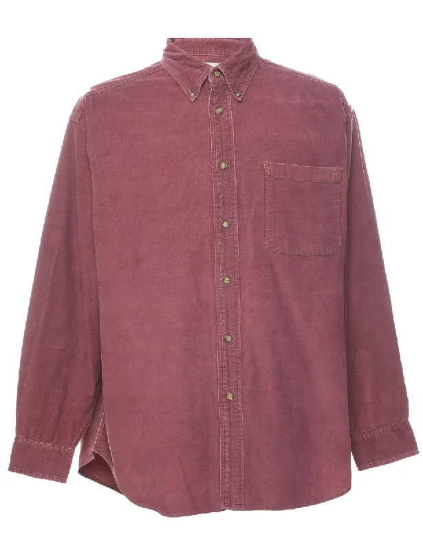 Trendy Items Corduroy Maroon Shirt - L