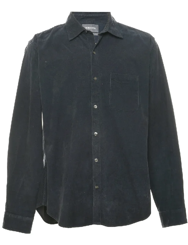 Fashion Expert Corduroy Navy Shirt - L