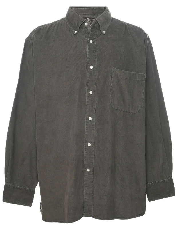 Fashion Must-have Corduroy Olive Green Shirt - XL