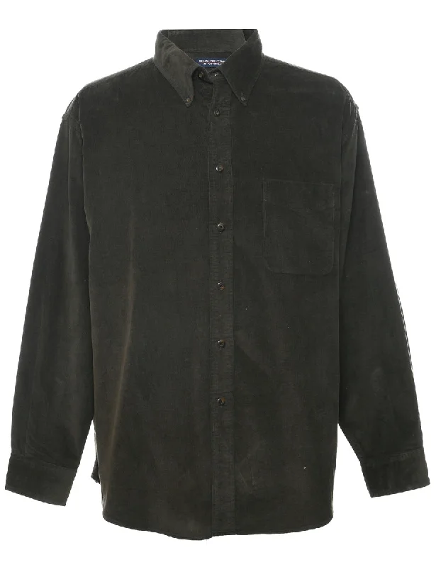 Unique Fashion Corduroy Olive Green Shirt - XL